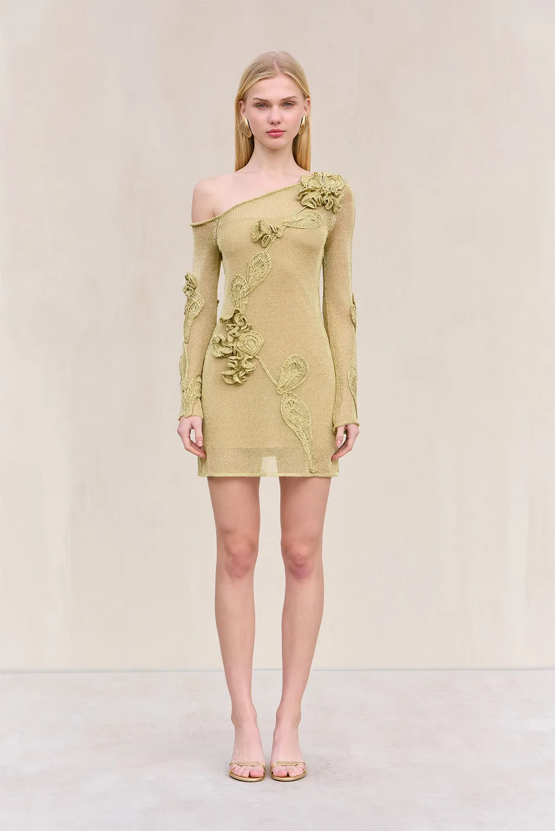 BOWIE KNIT DRESS - GOLD sold by Cult Gaia product image thumbnail 2