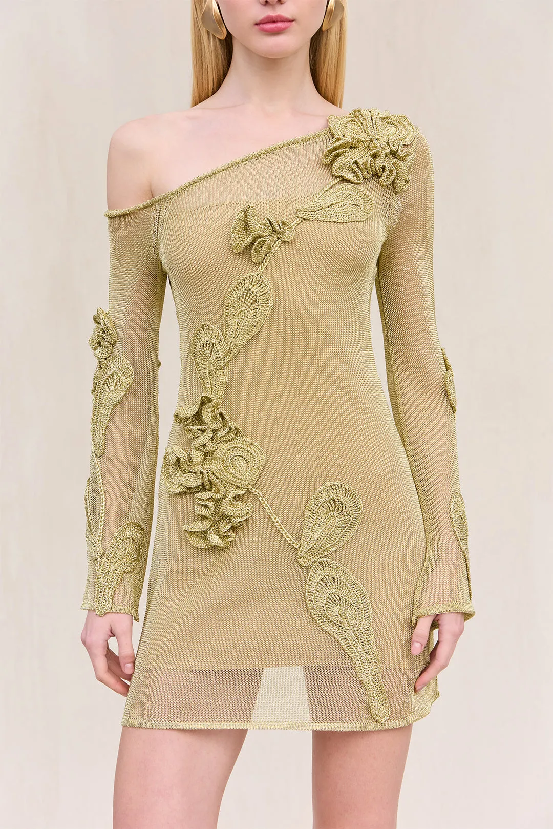 BOWIE KNIT DRESS - GOLD sold by Cult Gaia product image thumbnail 3