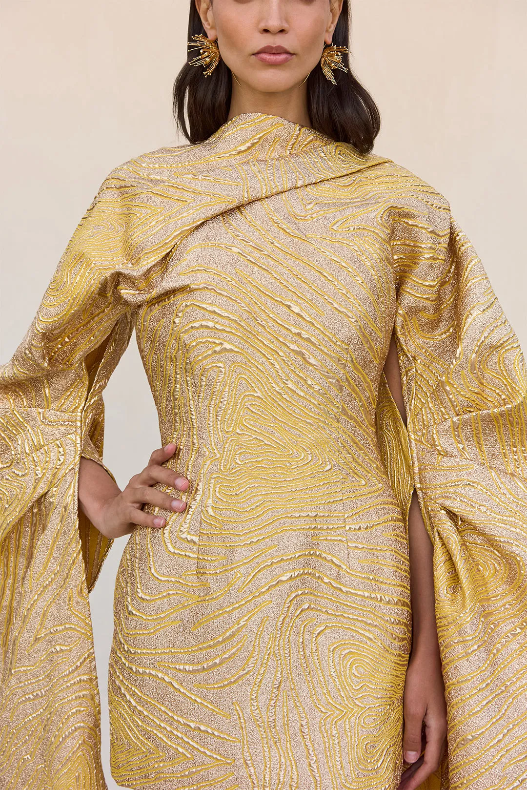 BRANDY DRESS - GOLD MULTI sold by Cult Gaia product image thumbnail 5