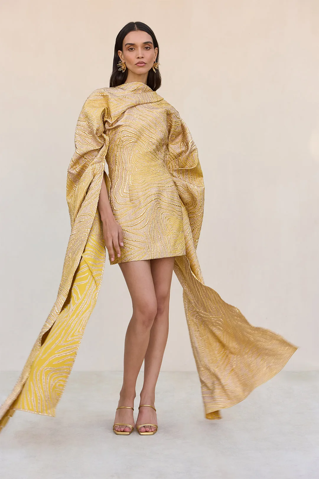 BRANDY DRESS - GOLD MULTI sold by Cult Gaia product image thumbnail 4