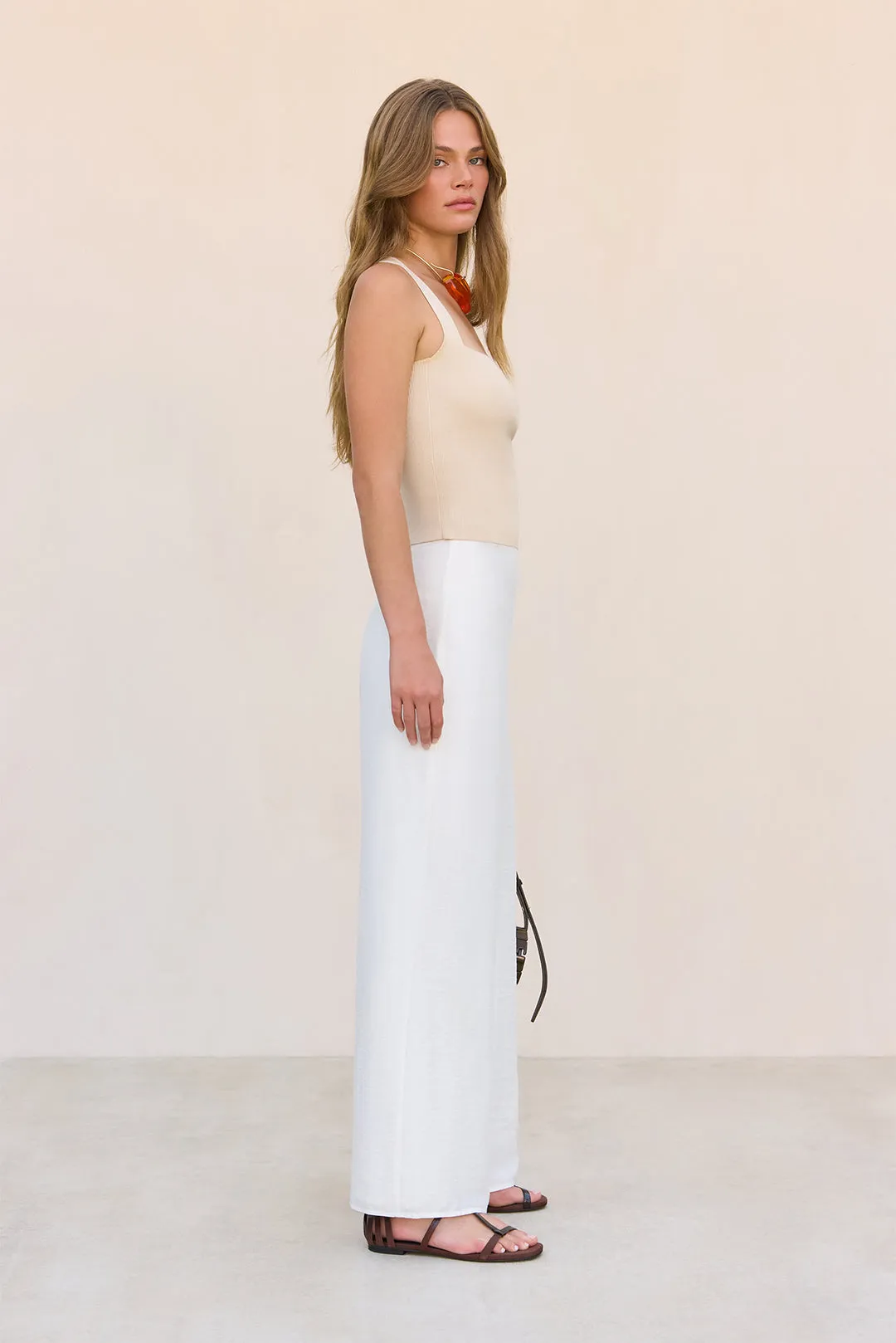 KORA PANT - OFF WHITE LINEN sold by Cult Gaia product image thumbnail 3