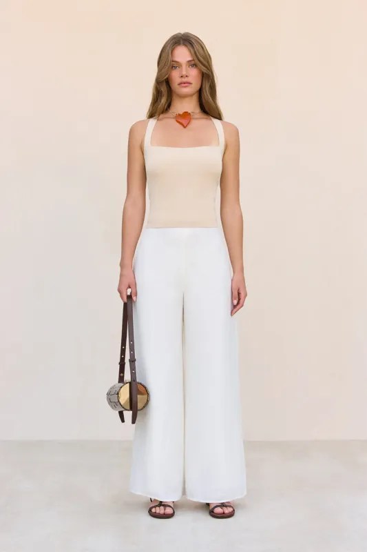 KORA PANT - OFF WHITE LINEN sold by Cult Gaia