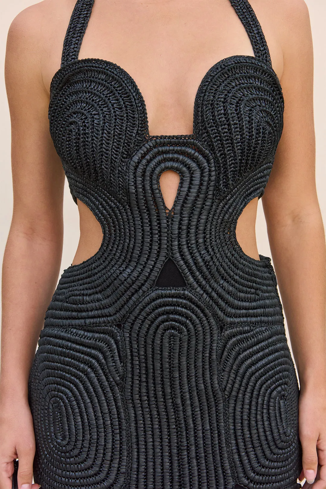LEILA CROCHET DRESS - BLACK sold by Cult Gaia