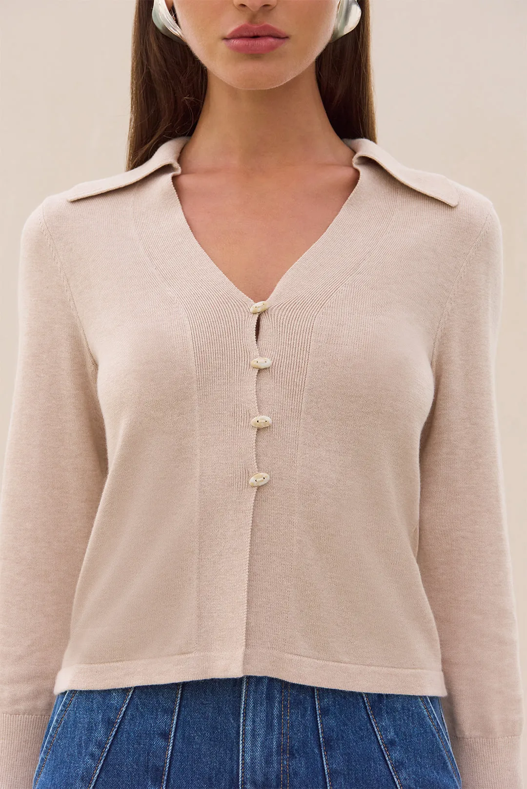 MACE KNIT CARDIGAN - BEACH sold by Cult Gaia product image thumbnail 5