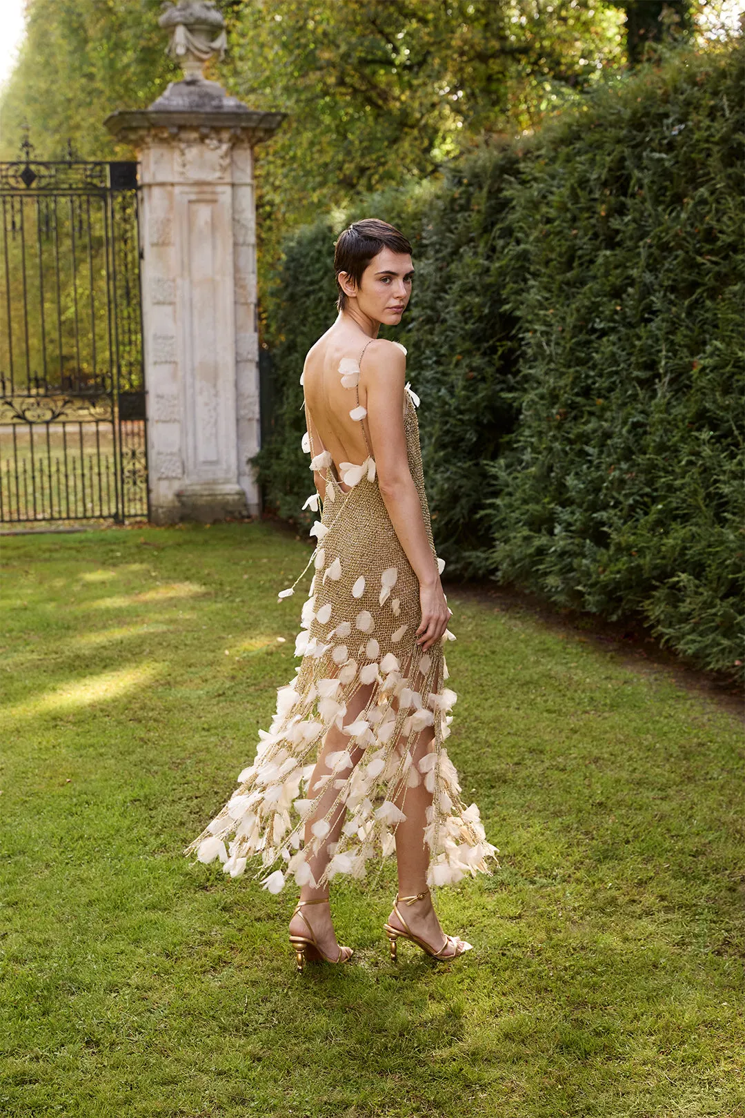 NASEEM DRESS - GOLD sold by Cult Gaia