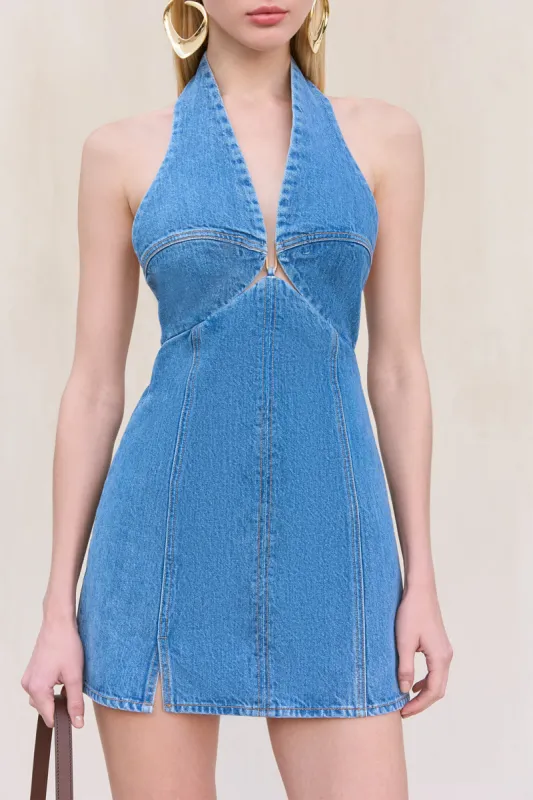 RUMI DRESS - MEDIUM STONE WASH sold by Cult Gaia