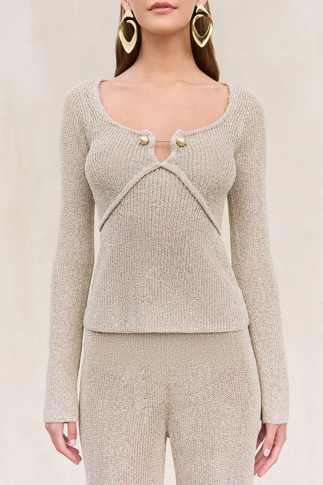 KEZIA KNIT TOP - BEACH sold by Cult Gaia