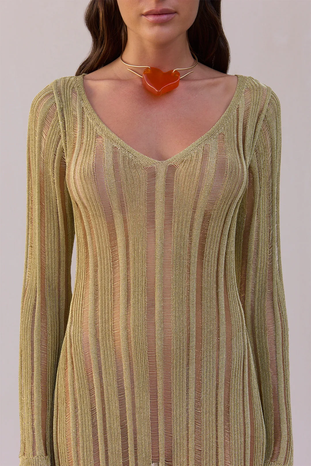 ESPEN KNIT DRESS - GOLD sold by Cult Gaia product image thumbnail 3