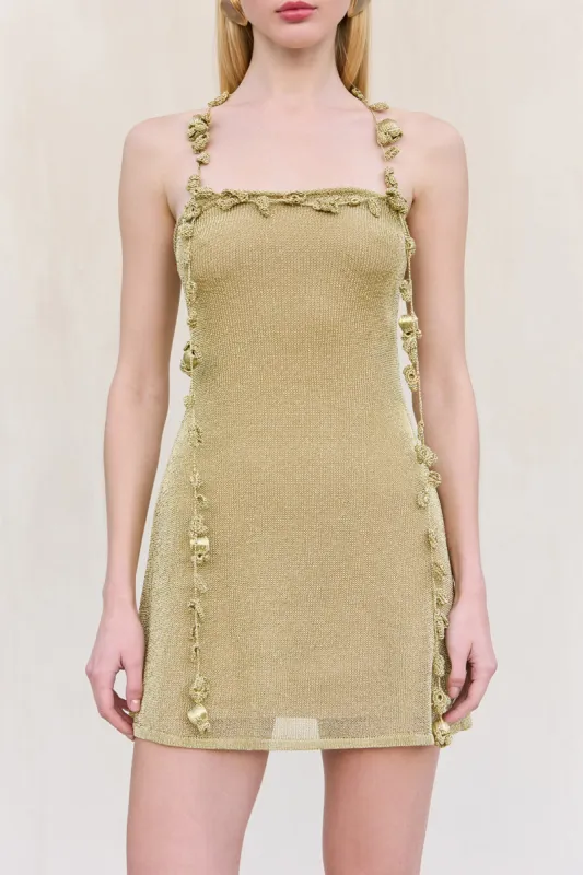 ALONZA KNIT DRESS - GOLD sold by Cult Gaia