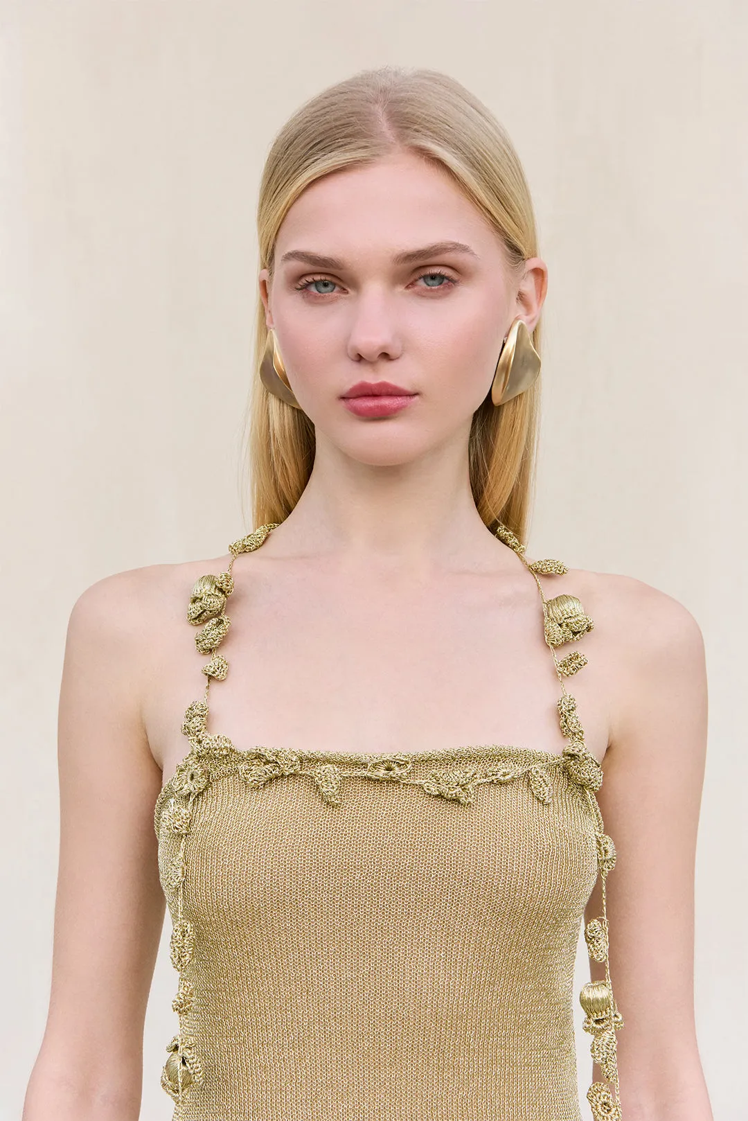 ALONZA KNIT DRESS - GOLD sold by Cult Gaia product image thumbnail 3