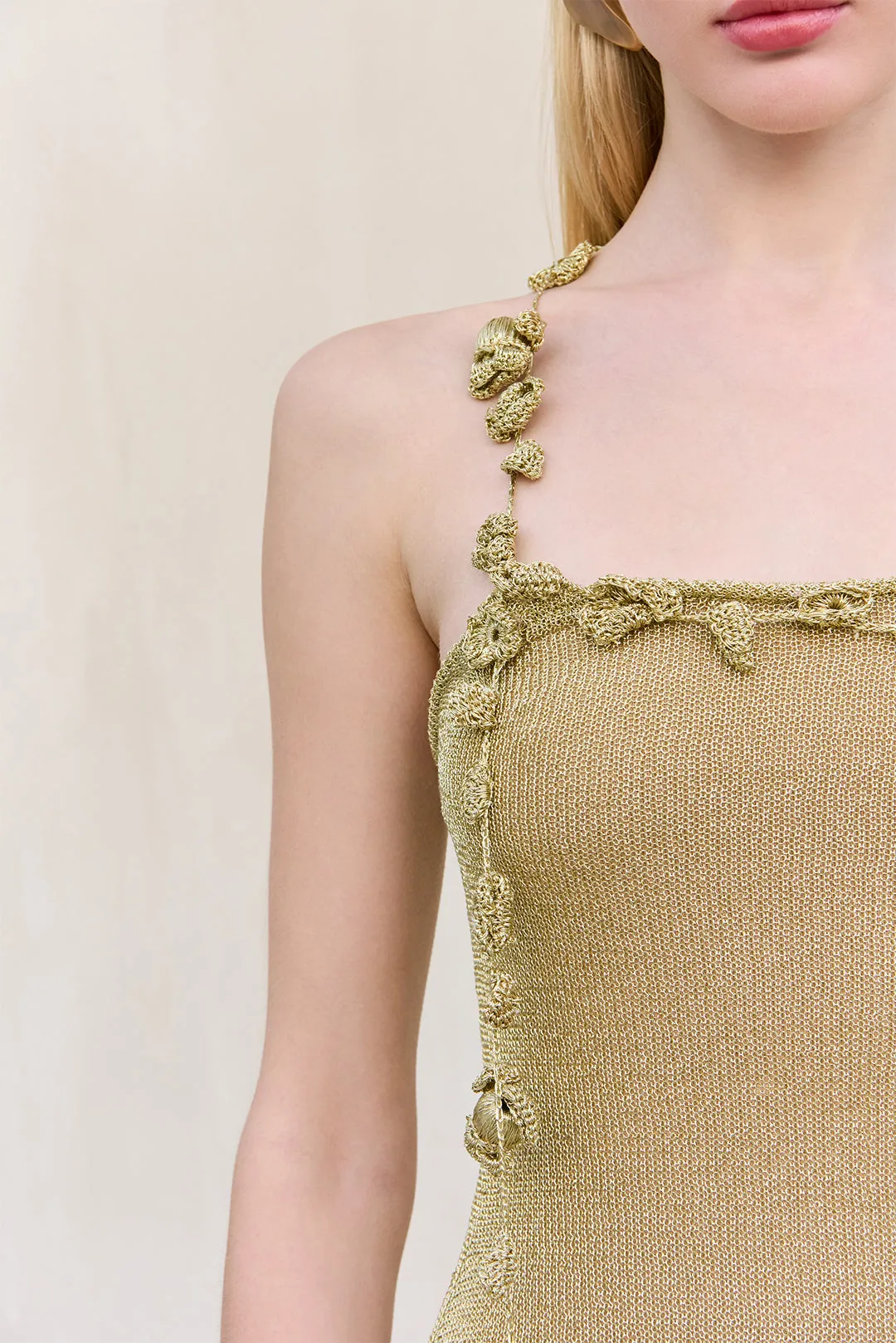 ALONZA KNIT DRESS - GOLD sold by Cult Gaia product image thumbnail 4