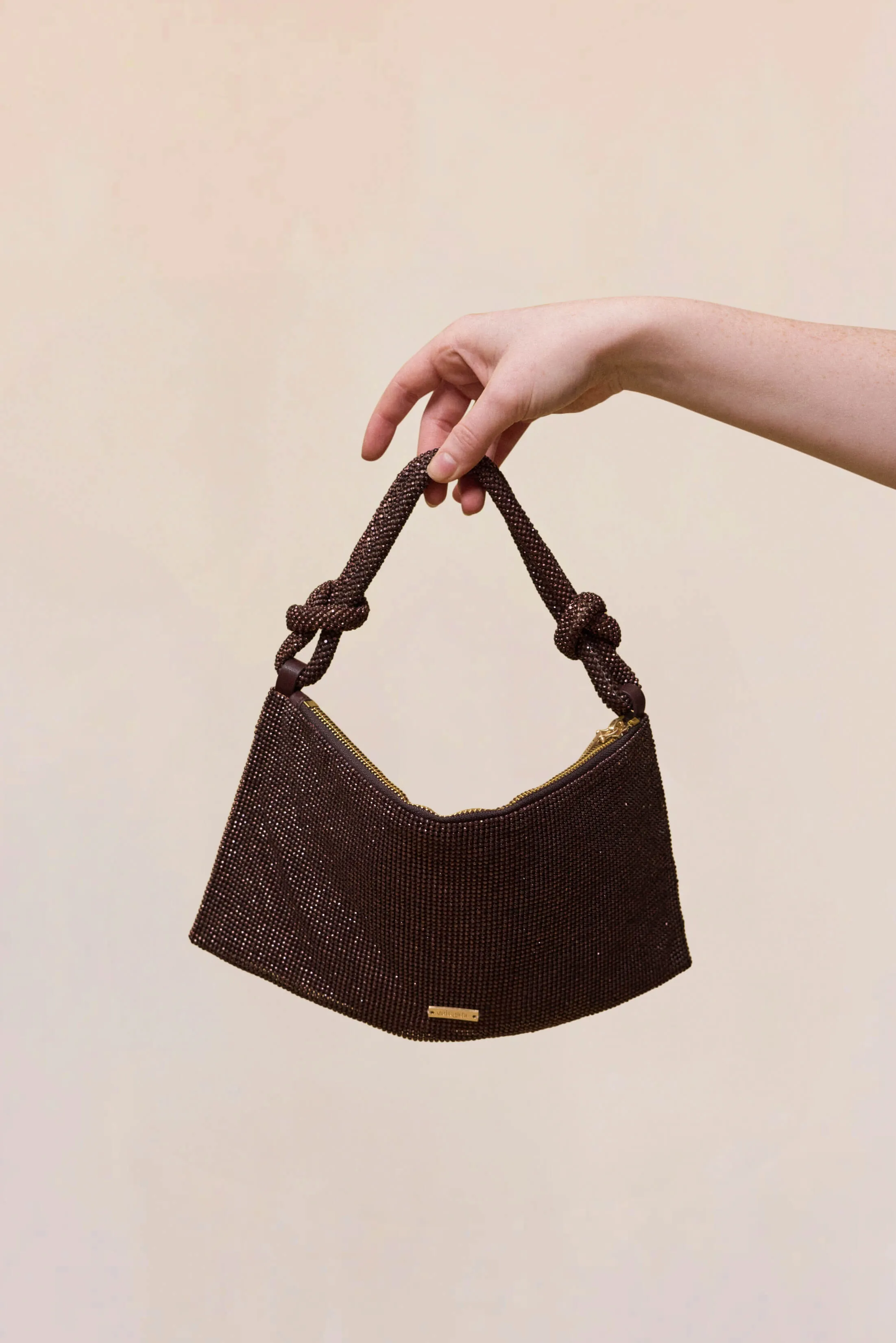 HERA NANO RHINESTONE SHOULDER BAG - JAVA sold by Cult Gaia