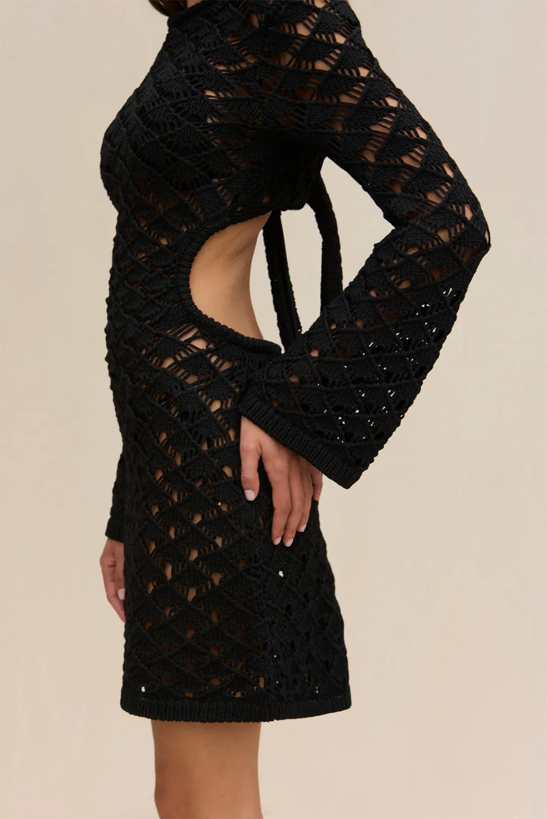 LIAM KNIT COVERUP DRESS - BLACK sold by Cult Gaia