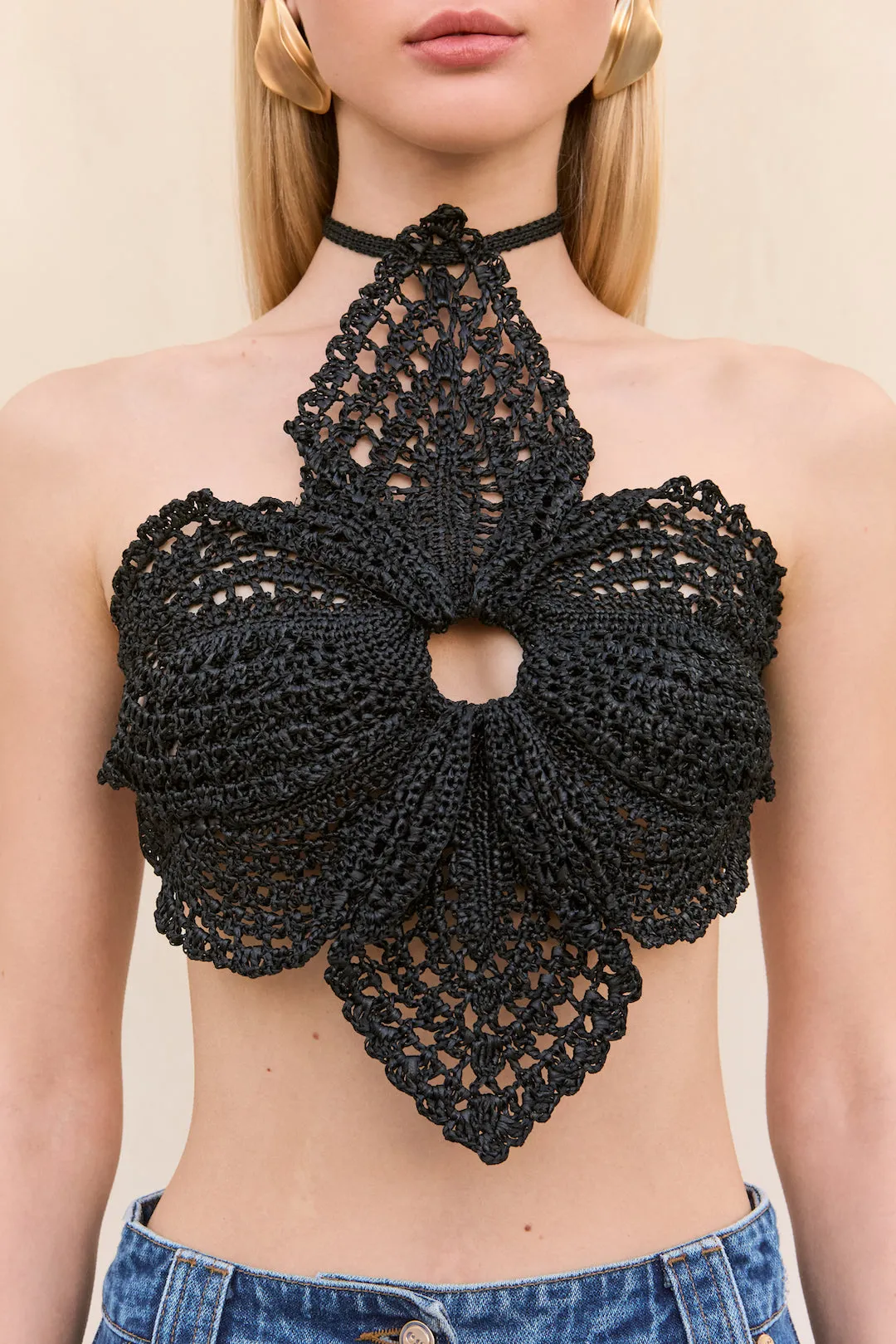 DARLENA CROCHET TOP - BLACK sold by Cult Gaia product image thumbnail 2