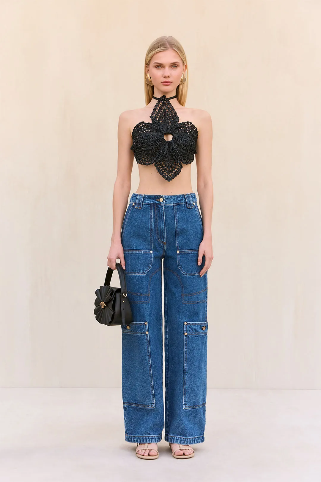 DARLENA CROCHET TOP - BLACK sold by Cult Gaia product image thumbnail 4