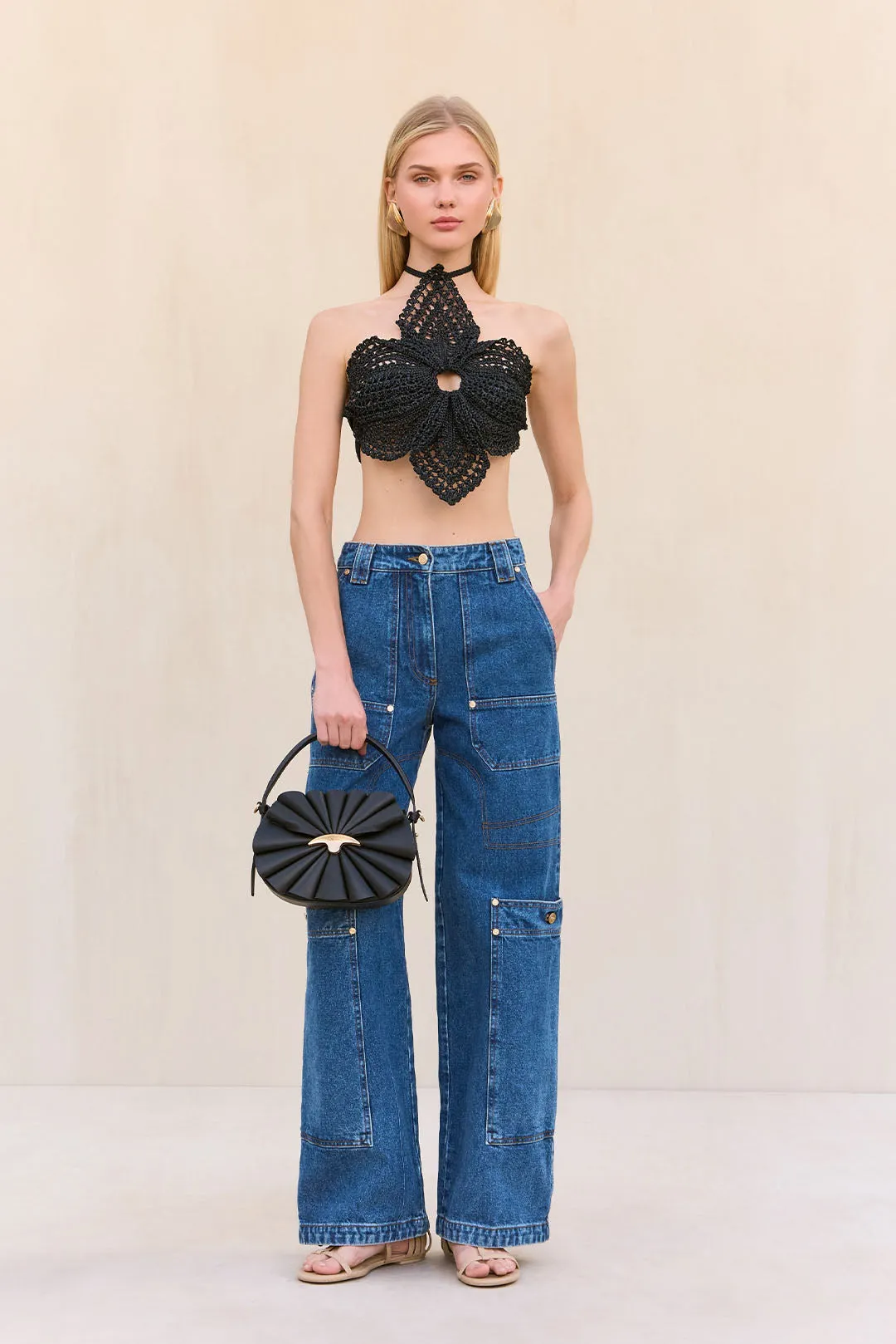 DARLENA CROCHET TOP - BLACK sold by Cult Gaia product image thumbnail 5