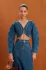 ALESSANDRA JEAN TOP - INDIGO sold by Cult Gaia