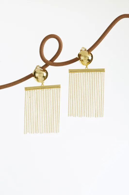 FARAH CHAIN EARRING - GOLD sold by cult gaia