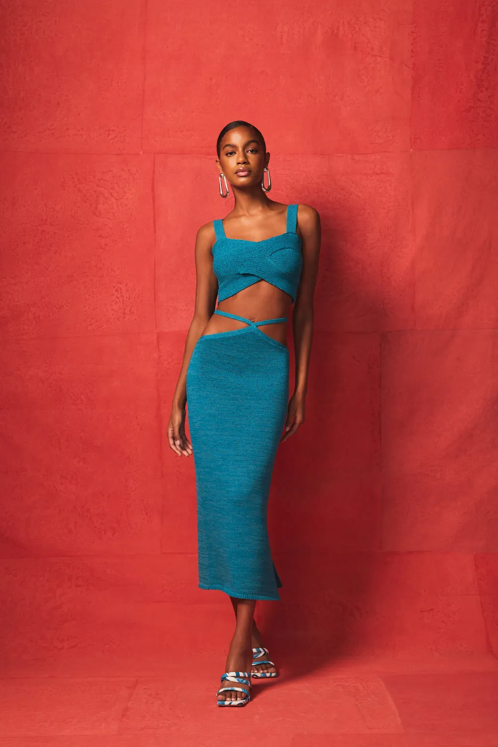 HEDDA KNIT SKIRT - CYAN sold by cult gaia product image thumbnail 2