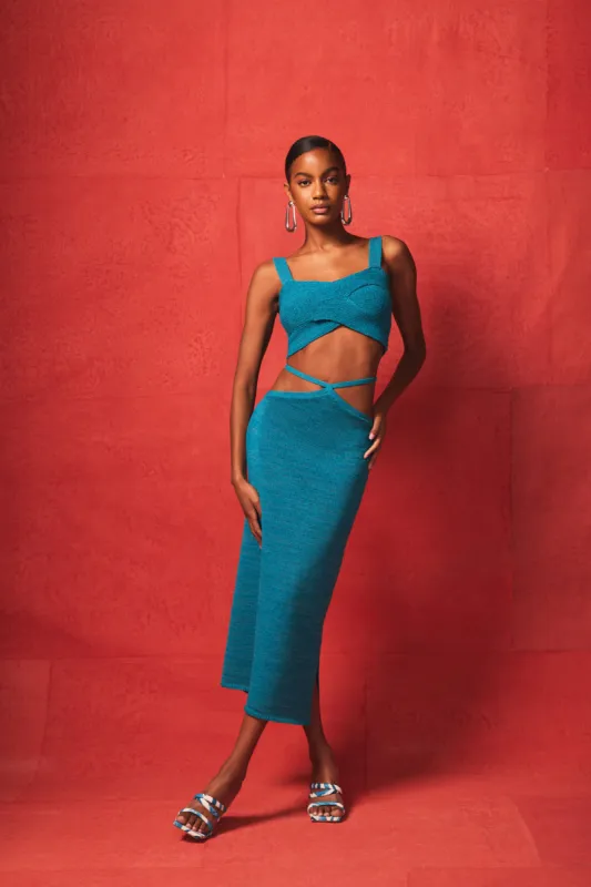 HEDDA KNIT SKIRT - CYAN sold by cult gaia