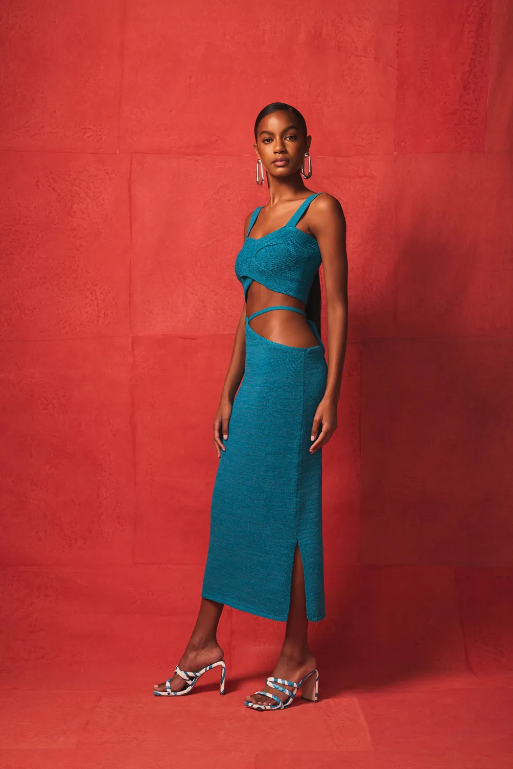HEDDA KNIT SKIRT - CYAN sold by cult gaia product image thumbnail 5