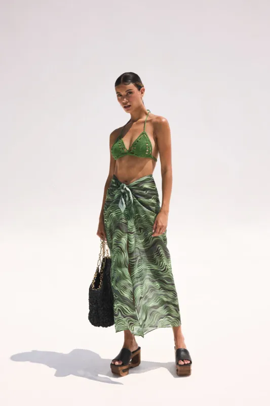NILA SKIRT COVERUP - SALTATION BASIL MULTI sold by cult gaia