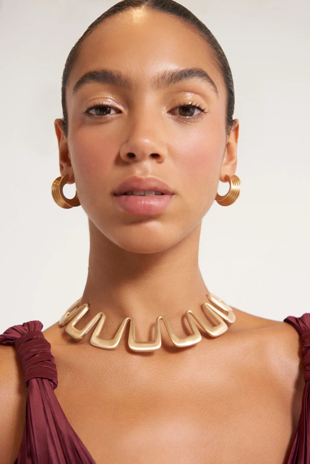 GIGI EARRING - BRUSHED BRASS sold by cult gaia product image thumbnail 3