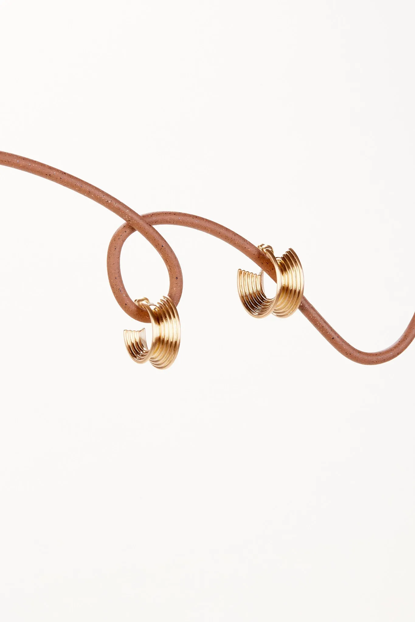 GIGI EARRING - BRUSHED BRASS sold by cult gaia product image thumbnail 4