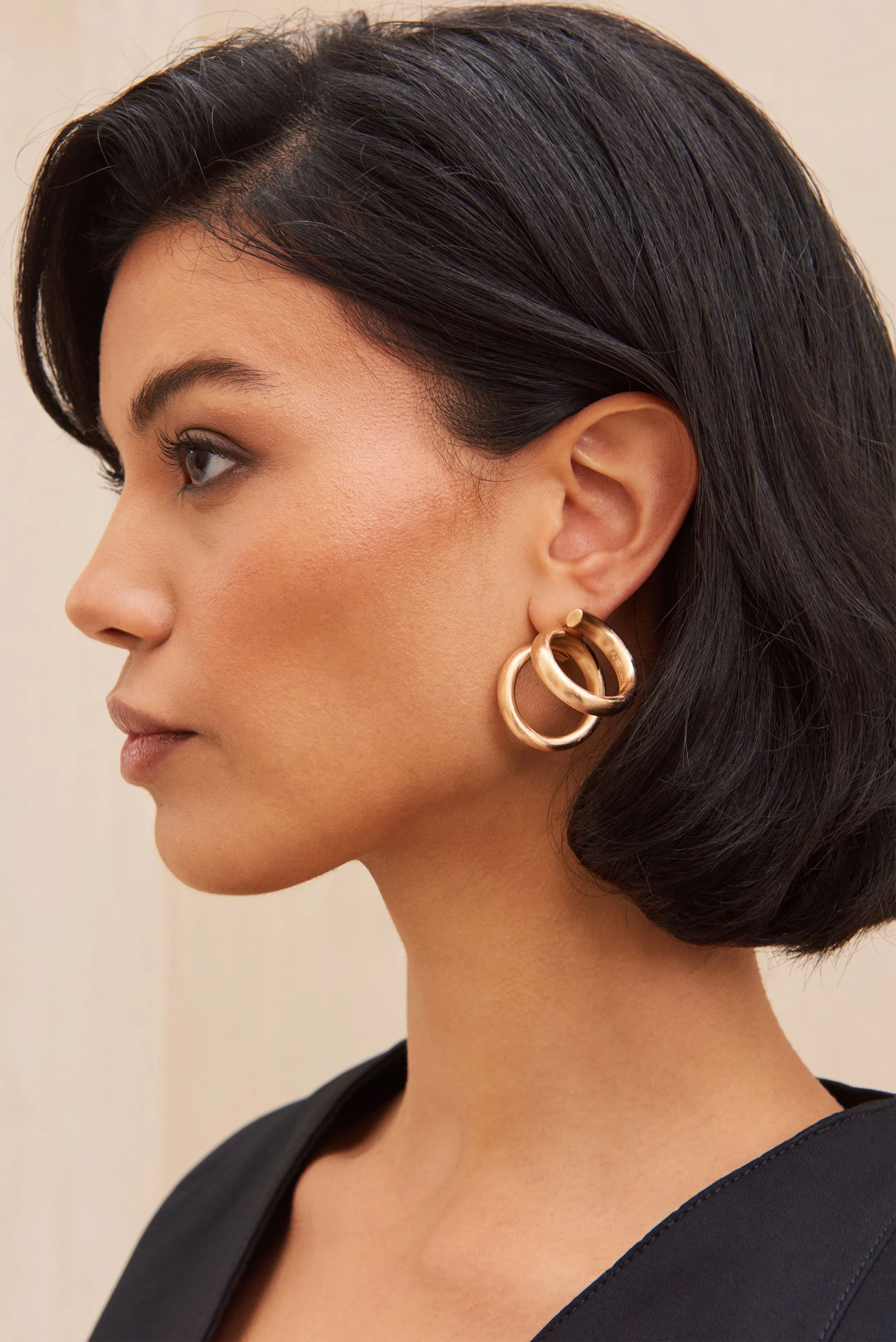 HENNY EARRING - BRUSHED BRASS sold by cult gaia product image thumbnail 3