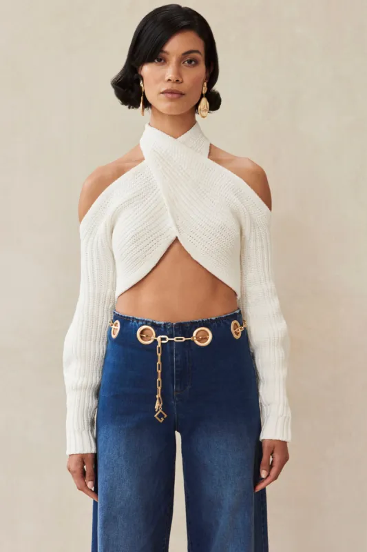 ELYSE KNIT TOP - OFF WHITE sold by cult gaia