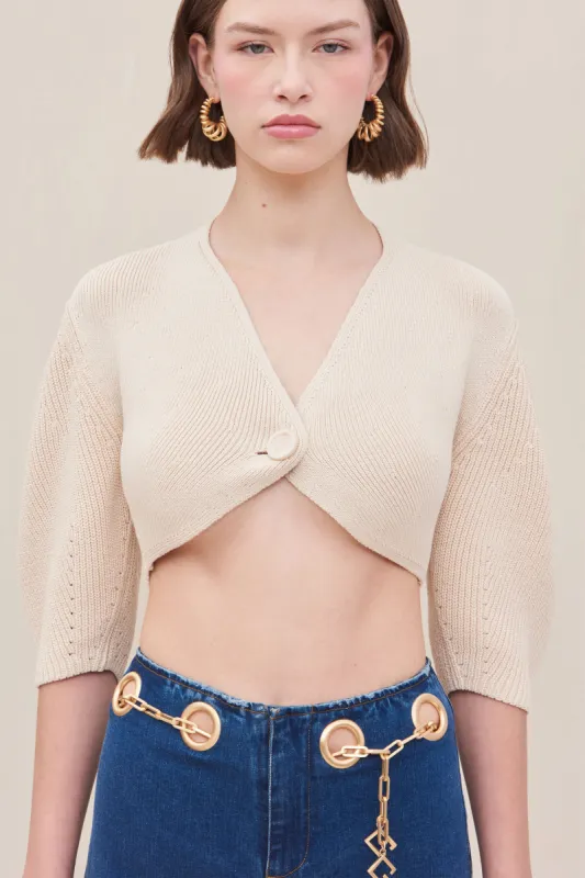 WILMA KNIT CARDIGAN - GARDENIA sold by cult gaia