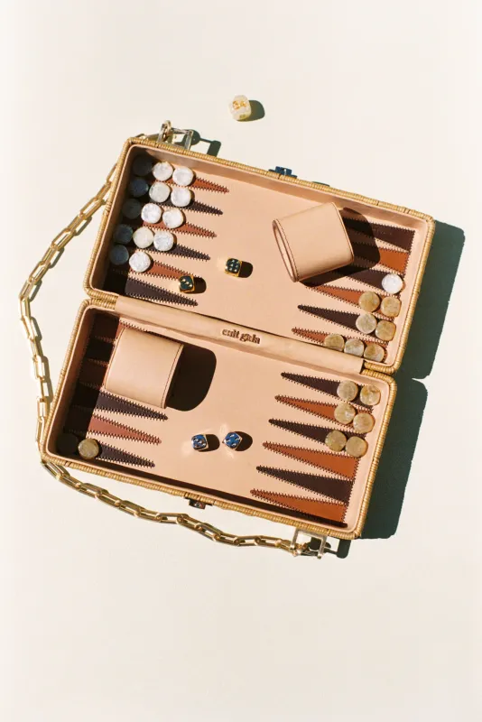 THE BACKGAMMON CLUTCH - NATURAL sold by Cult Gaia