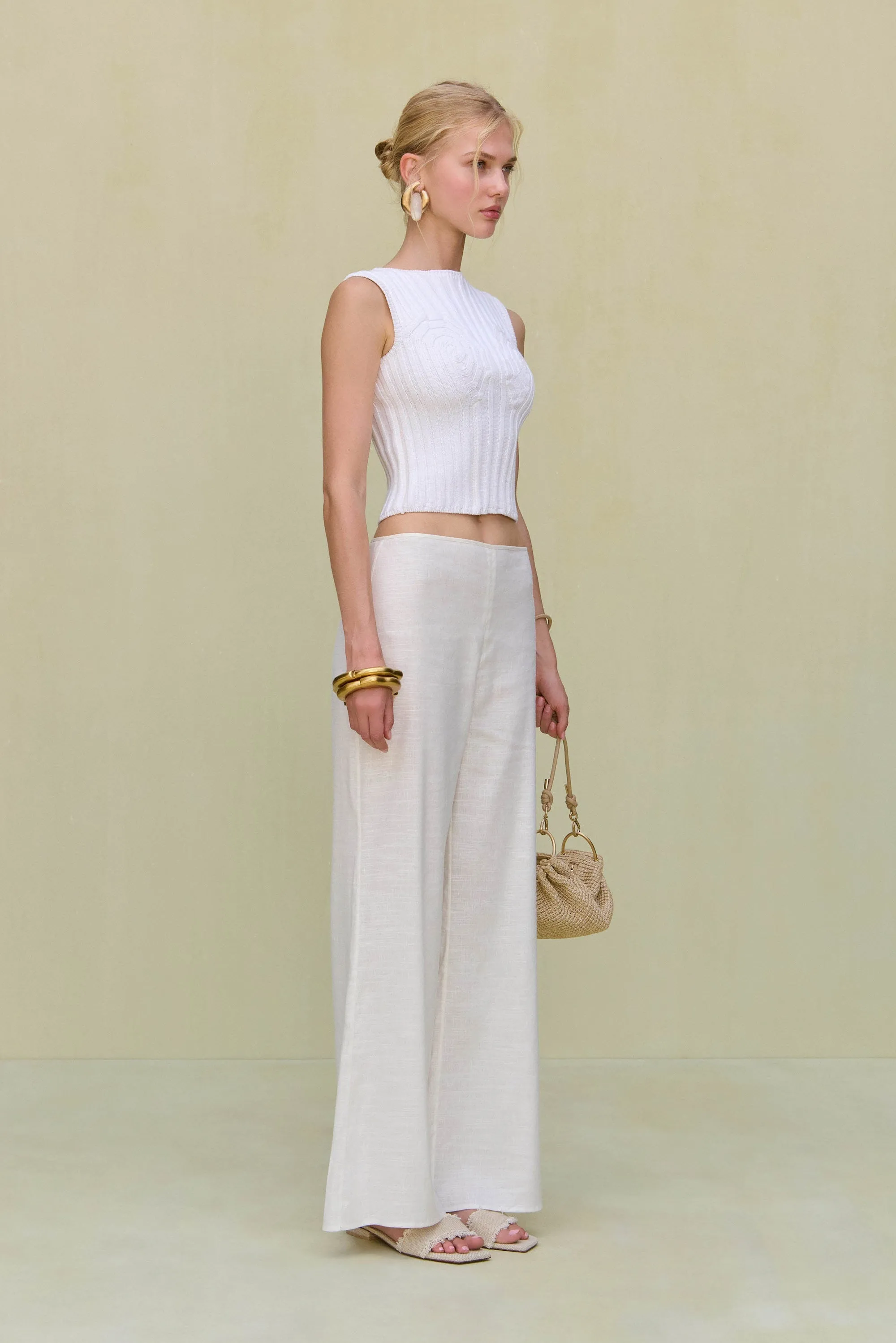 ANZU KNIT TOP - OFF WHITE sold by Cult Gaia product image thumbnail 3