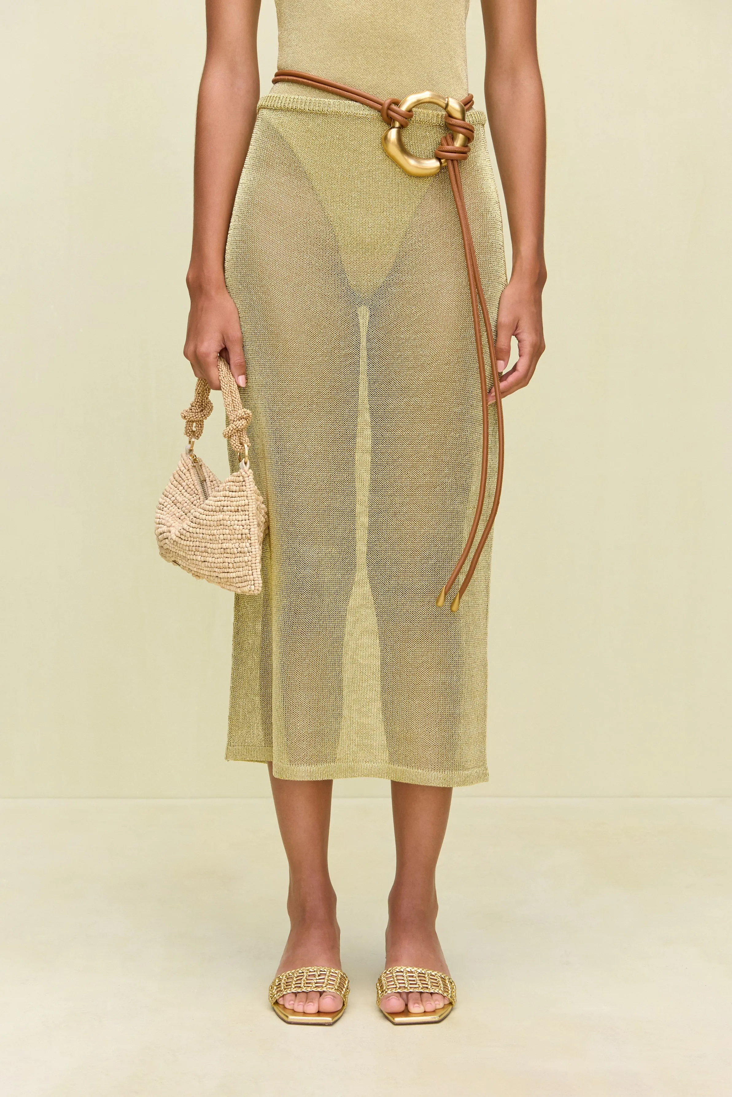 ANURA KNIT SKIRT - GOLD sold by Cult Gaia product image thumbnail 3