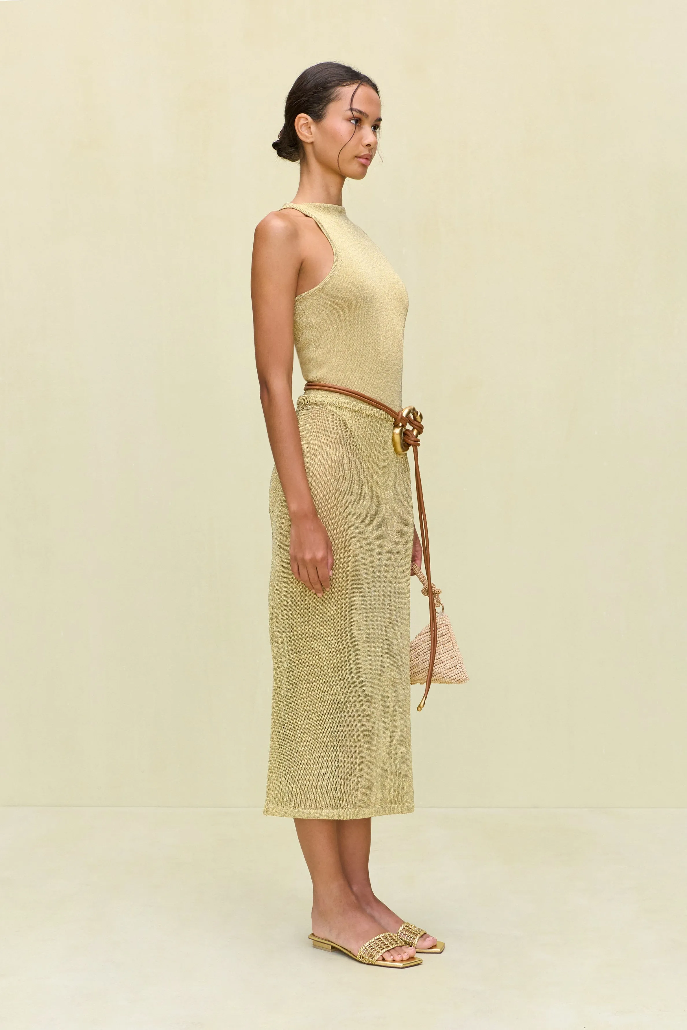 ANURA KNIT SKIRT - GOLD sold by Cult Gaia product image thumbnail 5