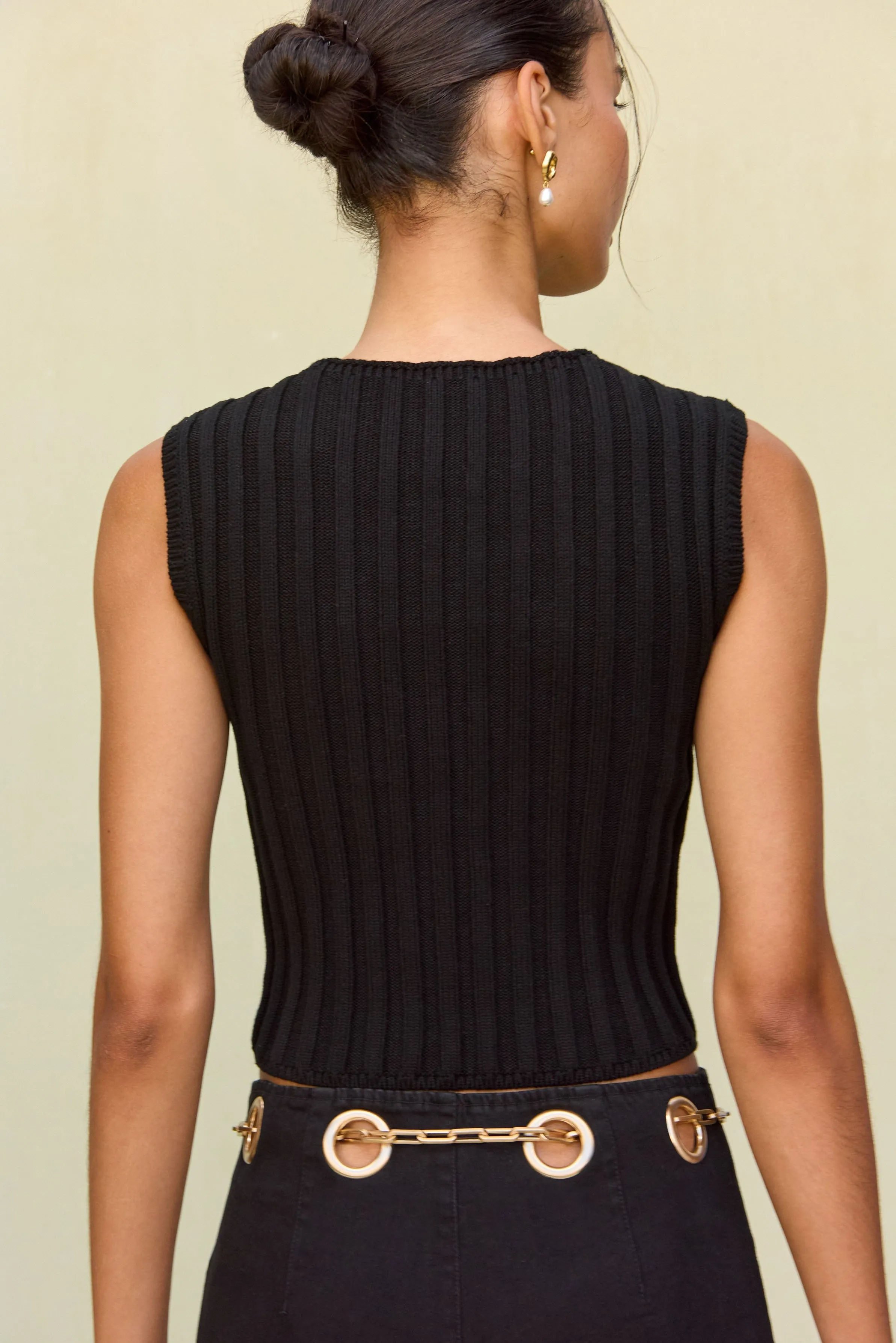ANZU KNIT TOP - BLACK sold by Cult Gaia product image thumbnail 3