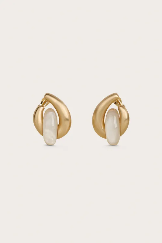 AUDRINA EARRING - PEARLIZED IVORY sold by Cult Gaia
