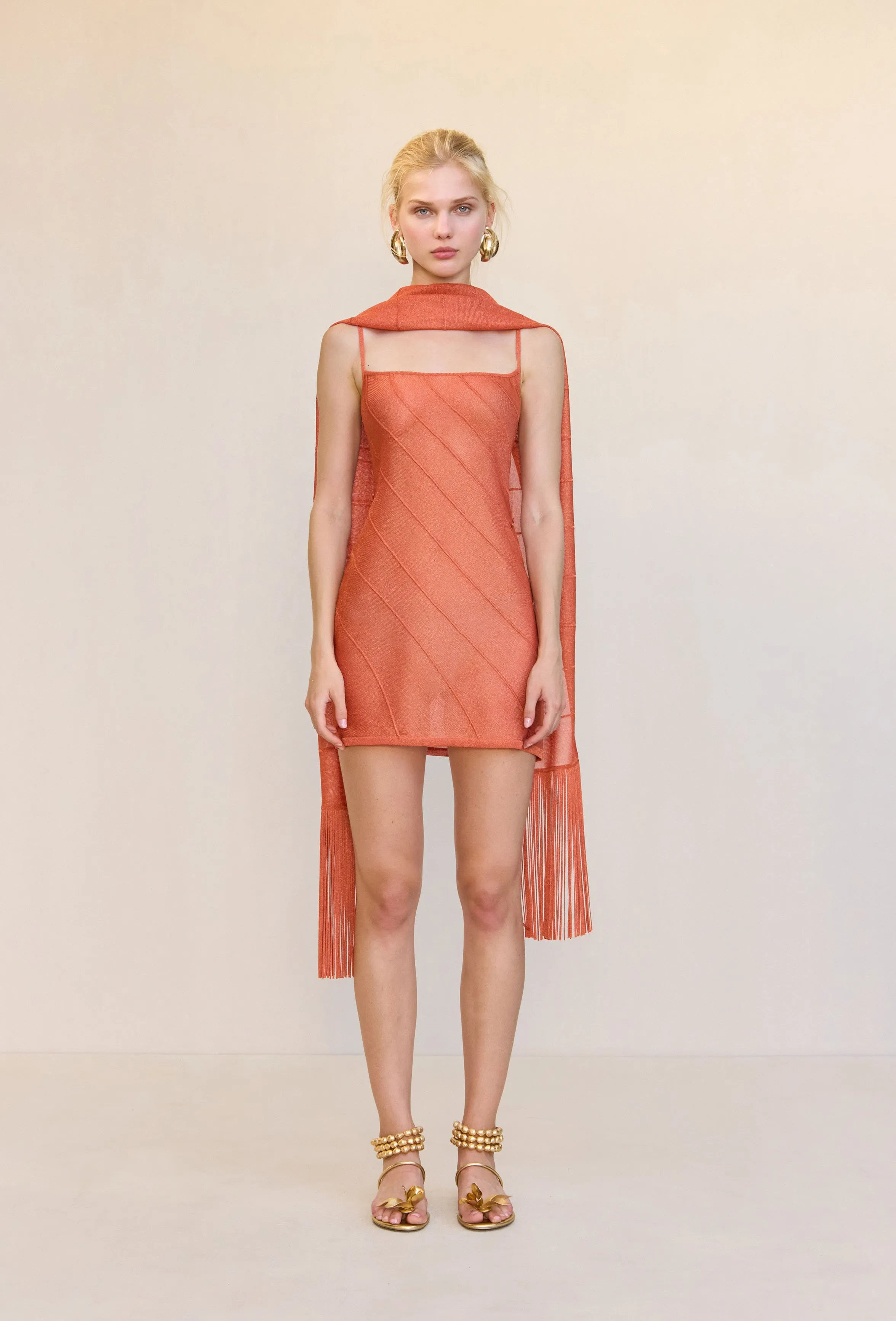 ETHAN KNIT DRESS - PERSIMMON sold by Cult Gaia product image thumbnail 4