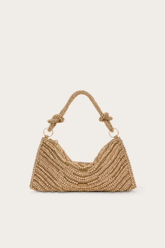 HERA NANO SHOULDER BAG - NATURAL WOOD BEAD MULTI sold by Cult Gaia