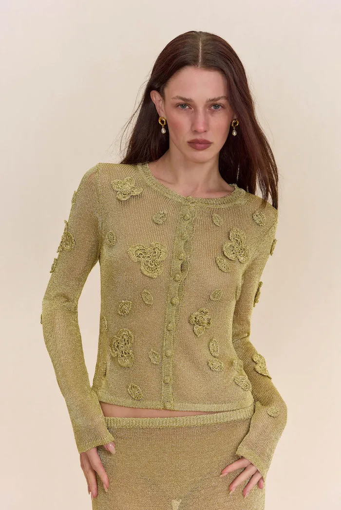 KASH KNIT CARDIGAN - GOLD sold by Cult Gaia