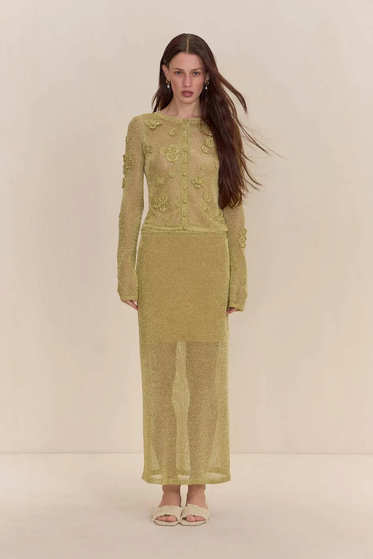 KASH KNIT CARDIGAN - GOLD sold by Cult Gaia product image thumbnail 2