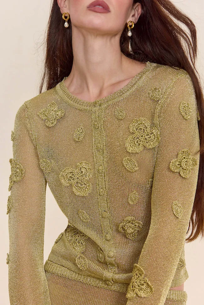 KASH KNIT CARDIGAN - GOLD sold by Cult Gaia product image thumbnail 3