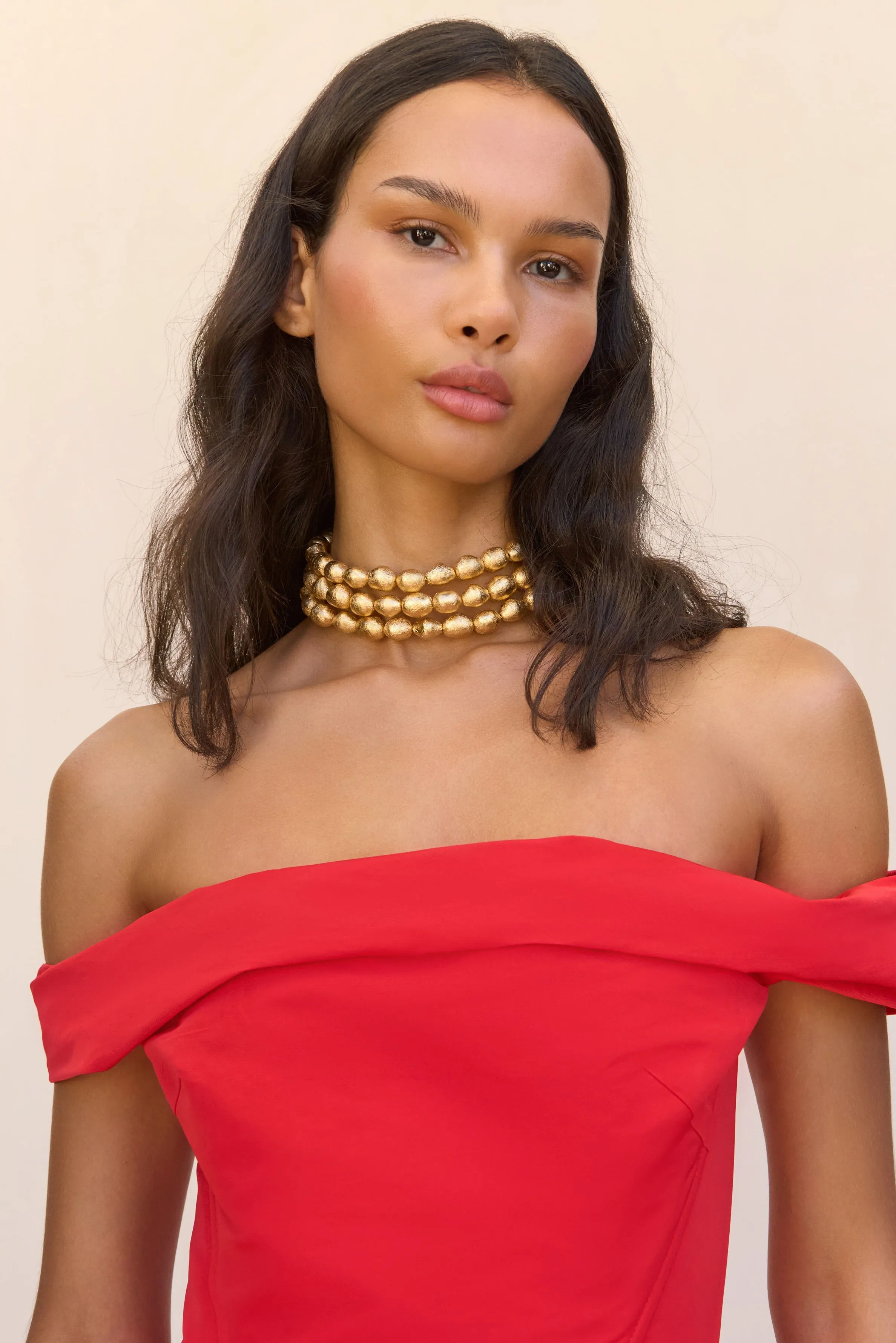 NORA CHOKER - GOLD FOILED WOOD sold by Cult Gaia product image thumbnail 2