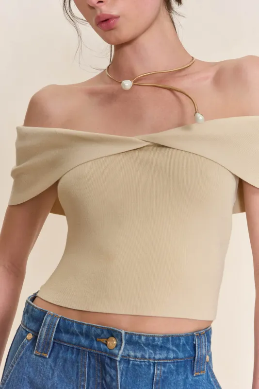 PRESCOTT KNIT TOP - BEACH sold by Cult Gaia