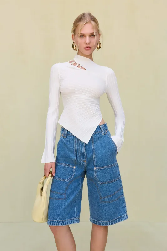 TAYLA KNIT TOP - OFF WHITE sold by Cult Gaia