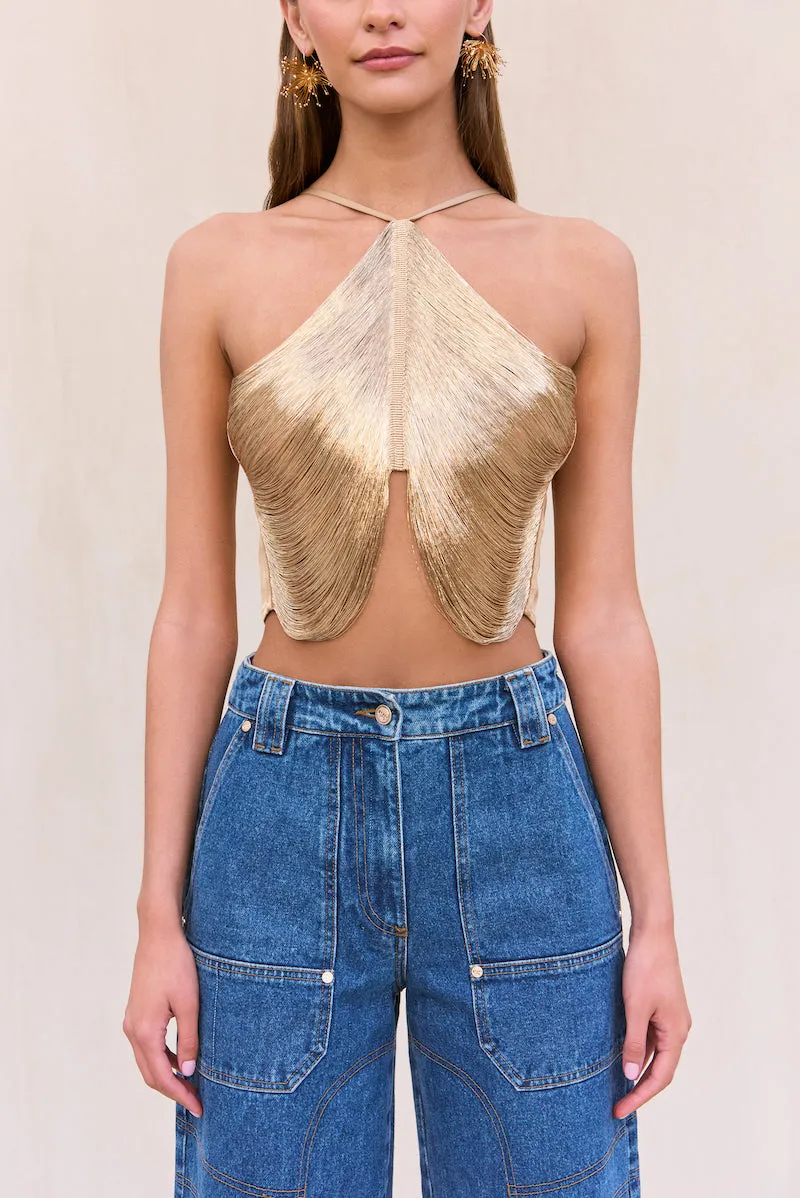 QUELLA TOP - LIGHT GOLD sold by Cult Gaia product image thumbnail 3