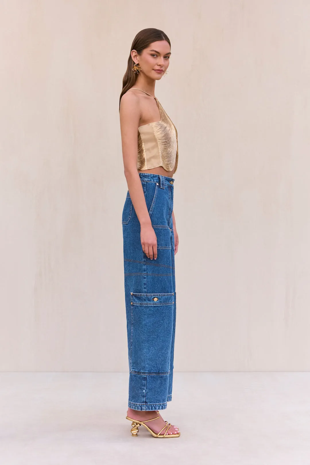 QUELLA TOP - LIGHT GOLD sold by Cult Gaia product image thumbnail 4