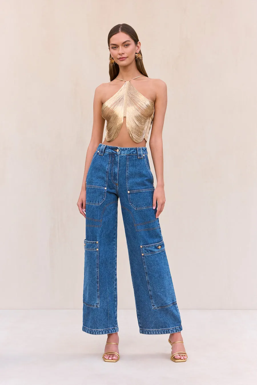 QUELLA TOP - LIGHT GOLD sold by Cult Gaia product image thumbnail 2