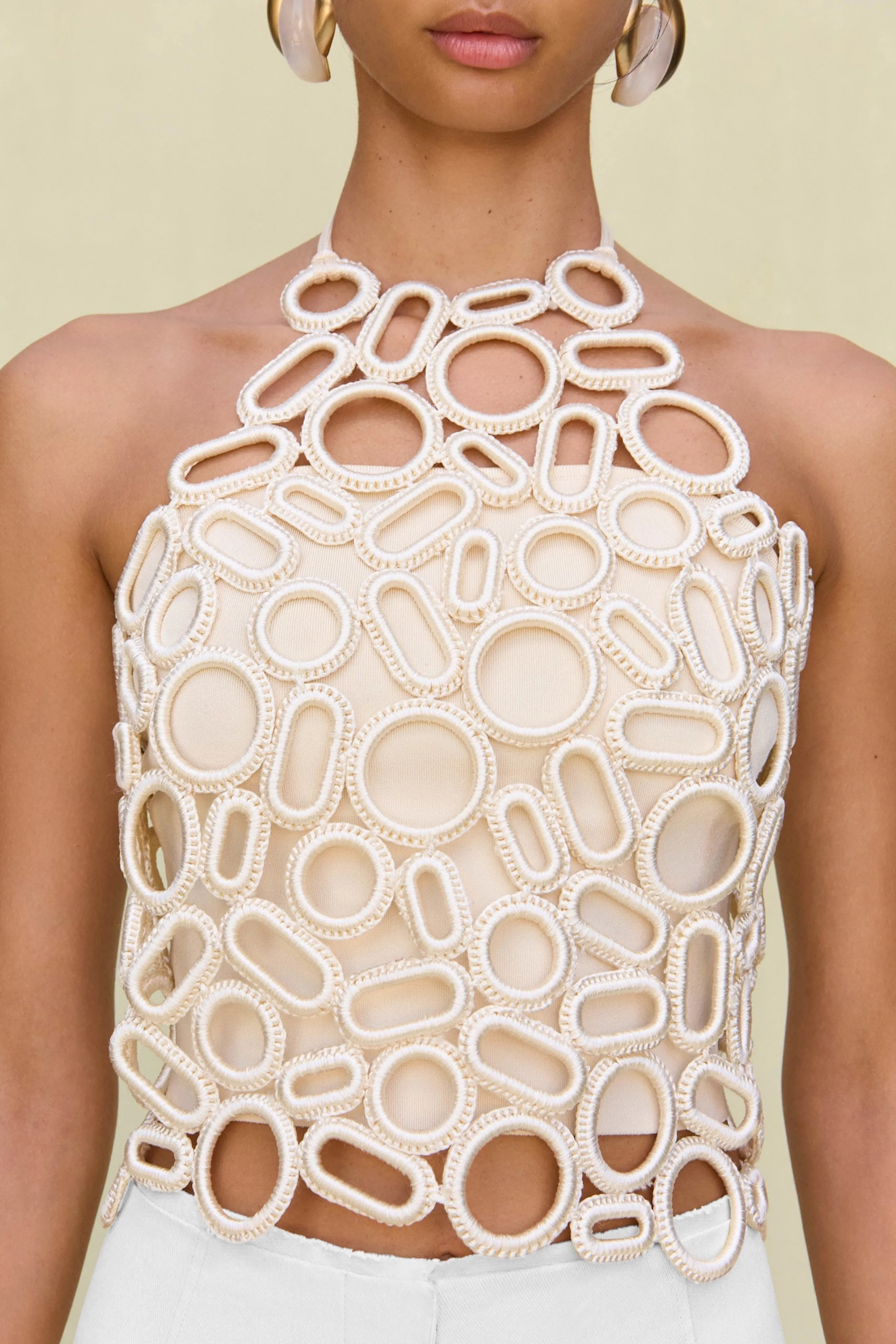 AMIR KNIT TOP - OFF WHITE sold by Cult Gaia