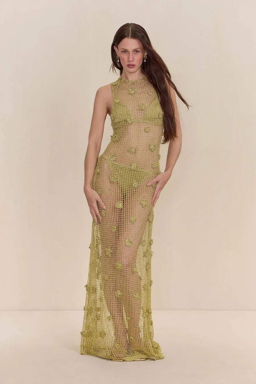 VERMEER DRESS - GOLD sold by Cult Gaia